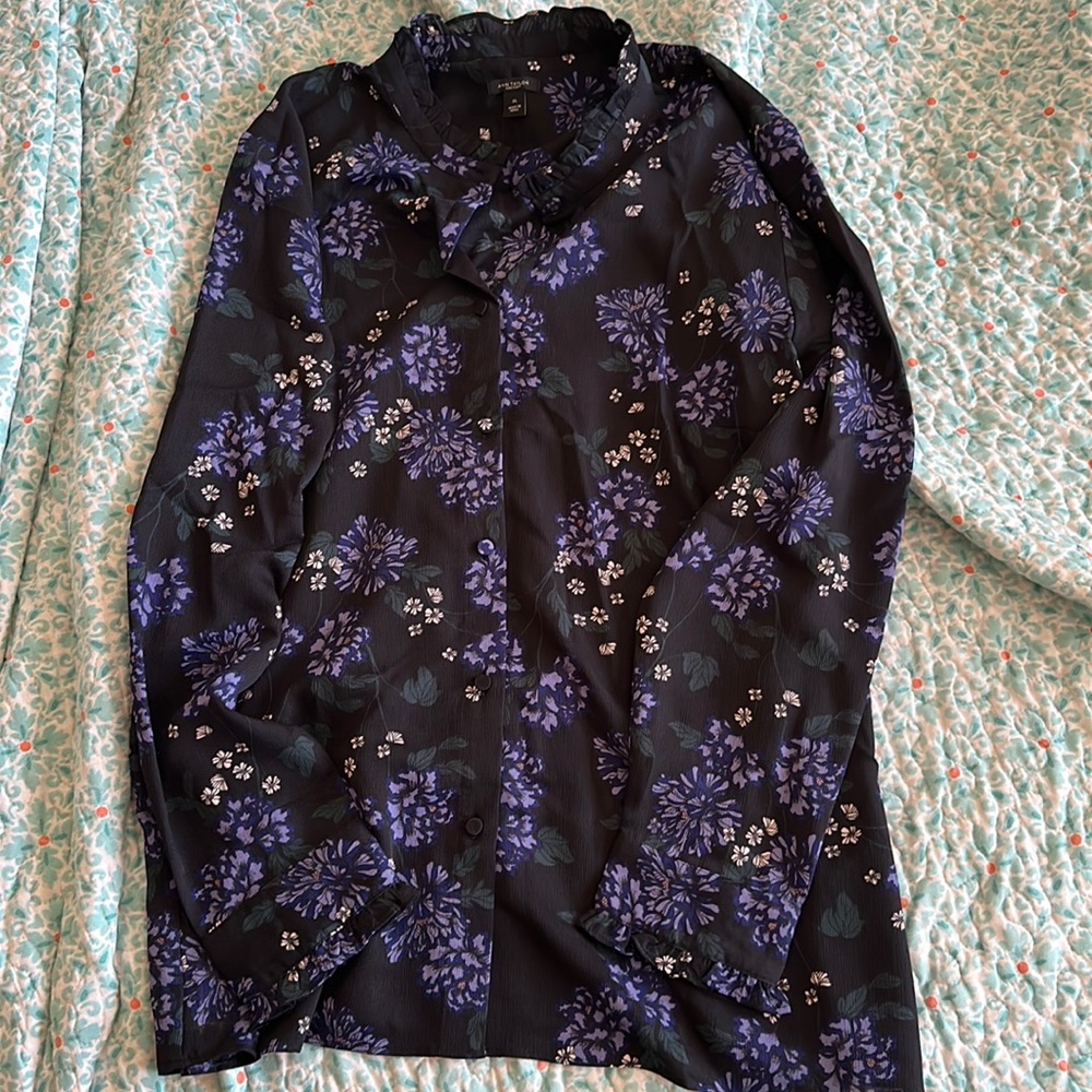 Black floral blouse - size XL